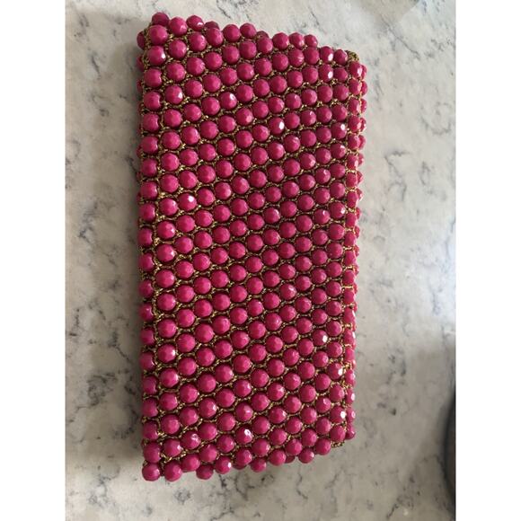 Vintage Pink Beaded Clutch Barbie core Made In Italy - Picture 6 of 7